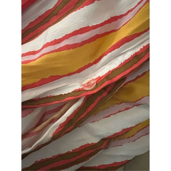 RARE!! Vintage Vera Neumann King Cotton Floral/Striped "Ellison" Duvet Cover Per - Picture 4 of 6